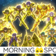 With space in the background, 12 gold-armored saints come together in a circle to power up a cosmic attack in the Saint Seiya web anime soul of gold.